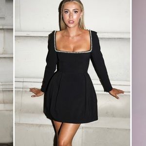 ODD MUSE Pearl Square Neck Holiday Dress